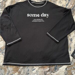 Black Long Sleeve Sweatshirt with Motivational Print